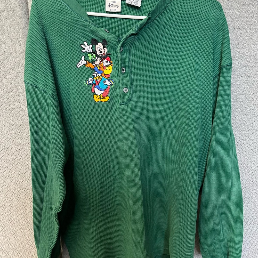 Vintage Disney Store Green Waffle Knit Top